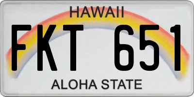 HI license plate FKT651
