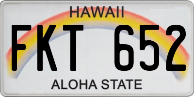 HI license plate FKT652