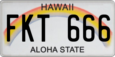 HI license plate FKT666