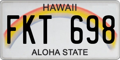 HI license plate FKT698