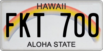 HI license plate FKT700