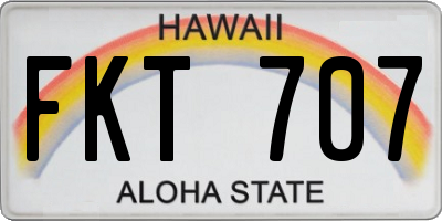 HI license plate FKT707