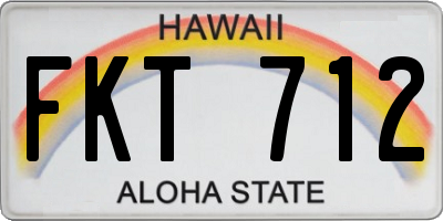 HI license plate FKT712
