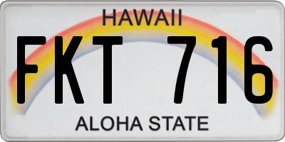 HI license plate FKT716