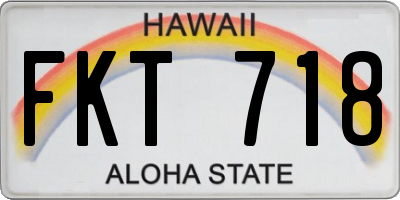 HI license plate FKT718