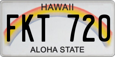 HI license plate FKT720
