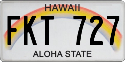 HI license plate FKT727