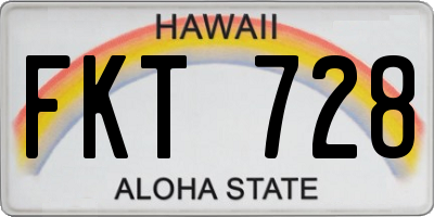 HI license plate FKT728