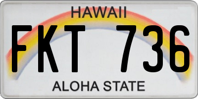 HI license plate FKT736