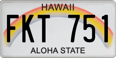 HI license plate FKT751