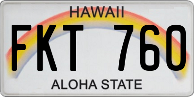 HI license plate FKT760