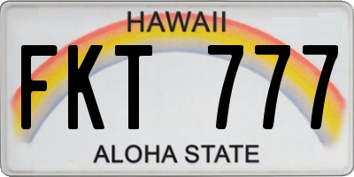 HI license plate FKT777