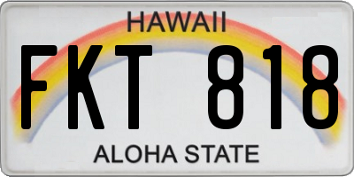 HI license plate FKT818