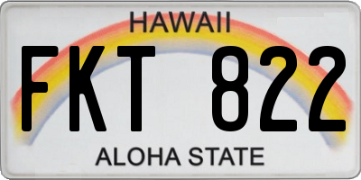 HI license plate FKT822