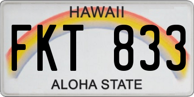 HI license plate FKT833