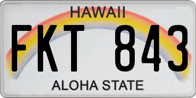 HI license plate FKT843