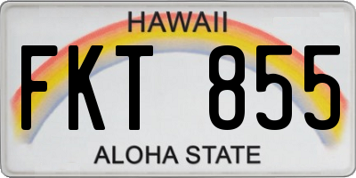 HI license plate FKT855
