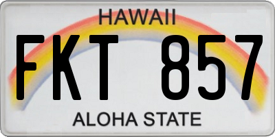 HI license plate FKT857