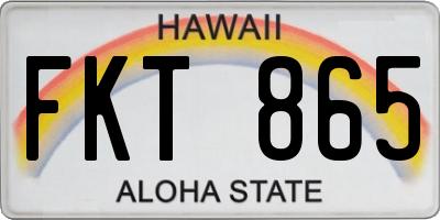 HI license plate FKT865