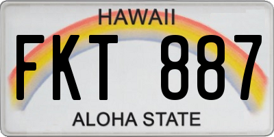 HI license plate FKT887
