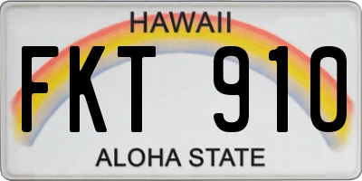 HI license plate FKT910