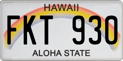 HI license plate FKT930