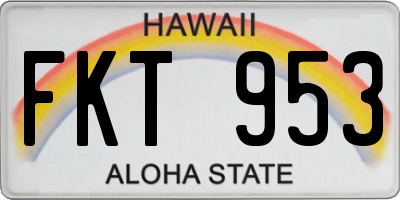 HI license plate FKT953