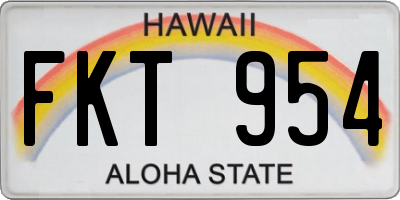 HI license plate FKT954