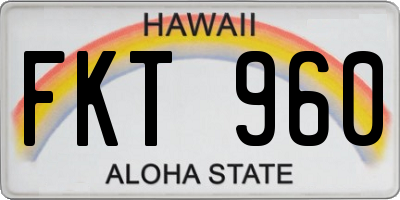 HI license plate FKT960