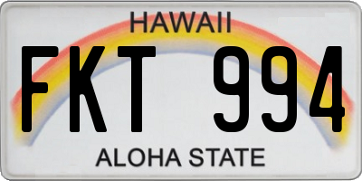 HI license plate FKT994