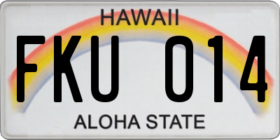 HI license plate FKU014