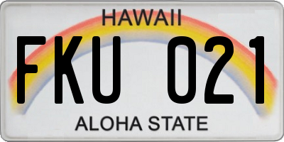 HI license plate FKU021