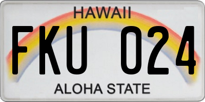 HI license plate FKU024