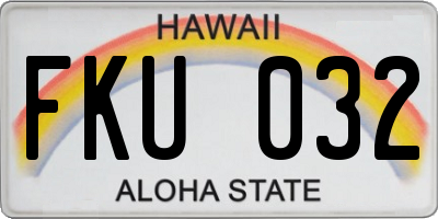 HI license plate FKU032