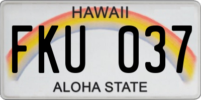 HI license plate FKU037