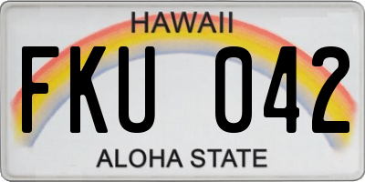HI license plate FKU042
