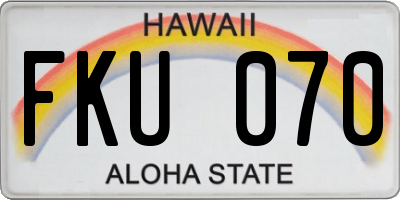 HI license plate FKU070