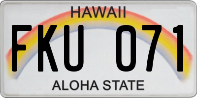 HI license plate FKU071