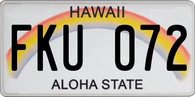 HI license plate FKU072