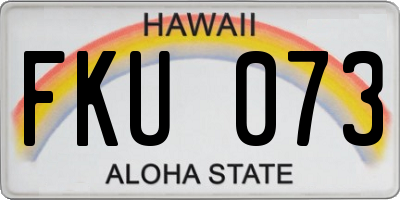 HI license plate FKU073