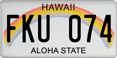 HI license plate FKU074