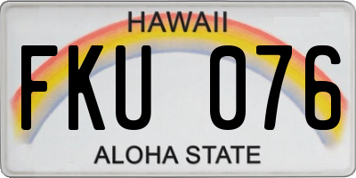 HI license plate FKU076