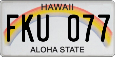 HI license plate FKU077