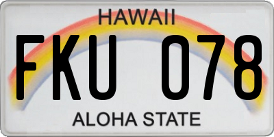 HI license plate FKU078