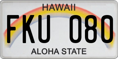 HI license plate FKU080