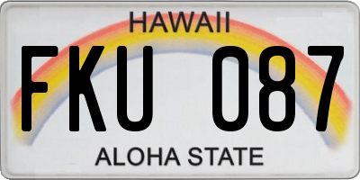 HI license plate FKU087