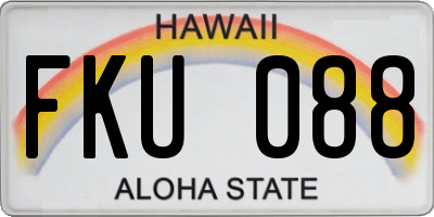 HI license plate FKU088