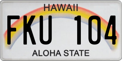 HI license plate FKU104