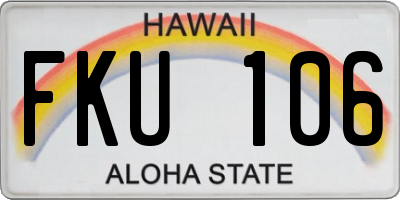 HI license plate FKU106