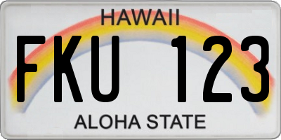HI license plate FKU123